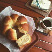 先日のレシピ。ふわふわリングちぎりパンー朝ごはん用テーブルぱん