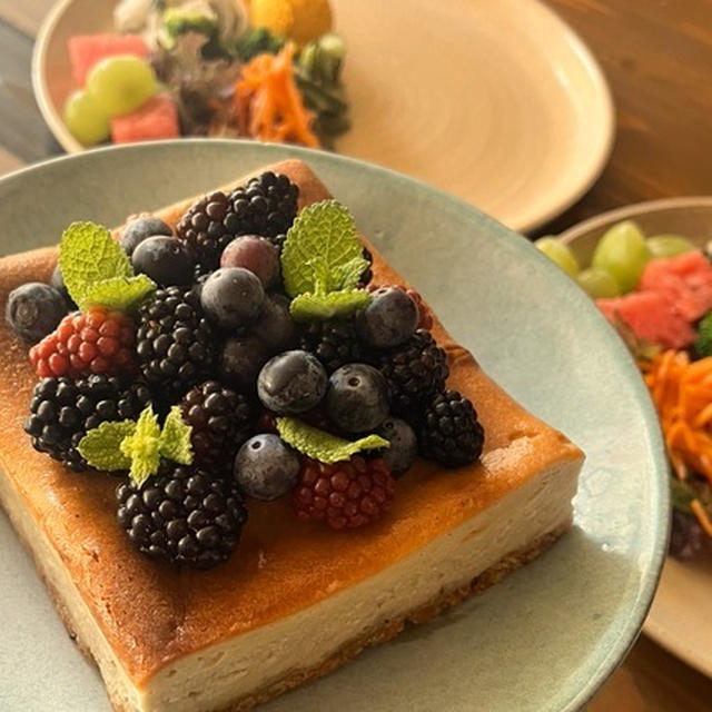 母絶賛のチーズケーキ　＆　87歳の誕生日会