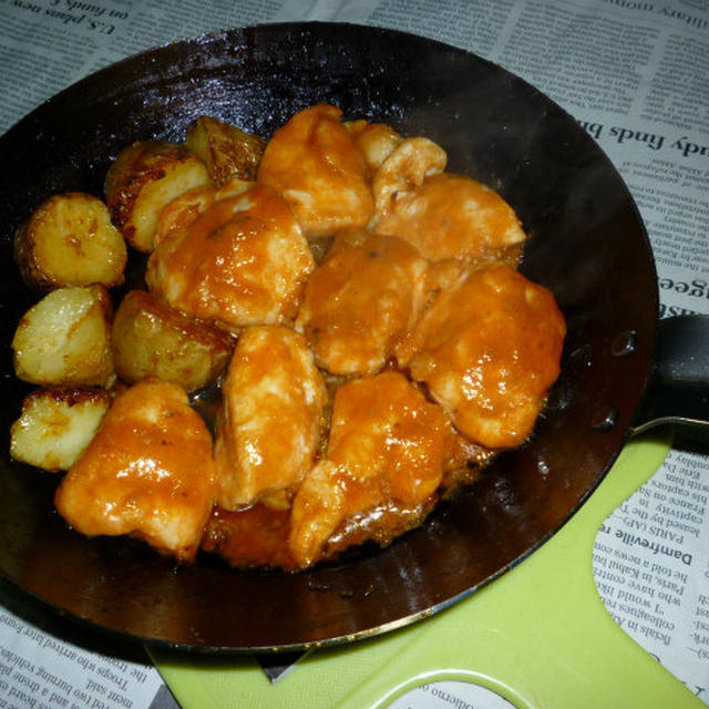 若鶏の胸肉ピリ辛炒め