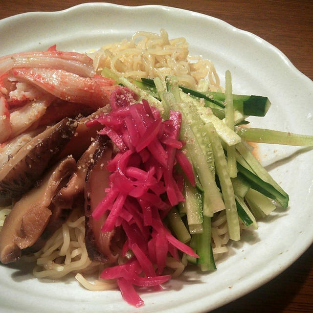 冷やし中華には干し椎茸煮♡夏終ふとも怠惰☆
