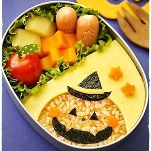 【Halloween♪ひょっこり！おばけかぼちゃオムライス】