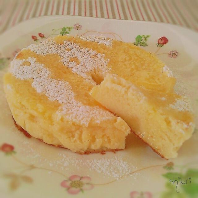 卵１コでふんわりパンケーキ♪。
