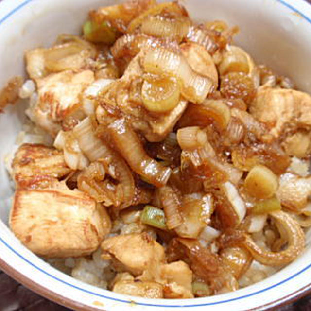鶏肉と長ねぎのニンニク醤油炒め丼（レシピ付）