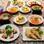 「レンコン挟みの鶏天」、「塩麹サーモンと蕪の昆布締め」