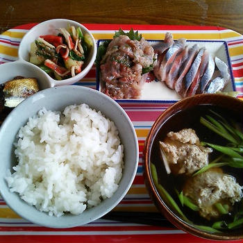 秋刀魚の刺身定食