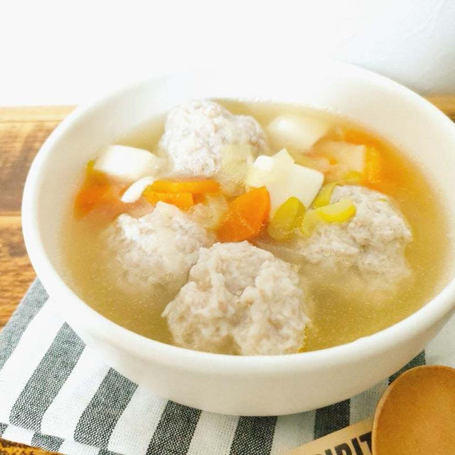 鼻水対策に！れんこん鶏団子スープ