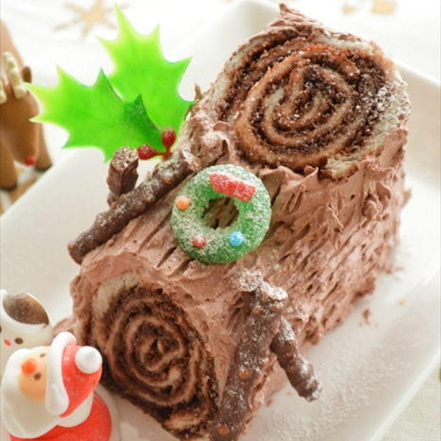 食パンで簡単！チョコロールサンドのブッシュ・ド・ノエル ☆