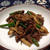 舞茸とにんにくの芽＆牛肉の甜麺醤炒め