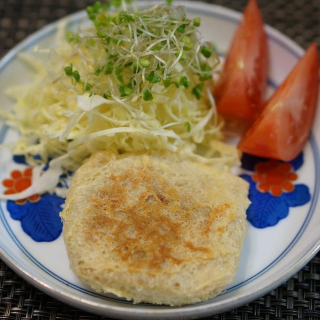 揚げないお揚げ包みの里芋コロッケと麻婆なす