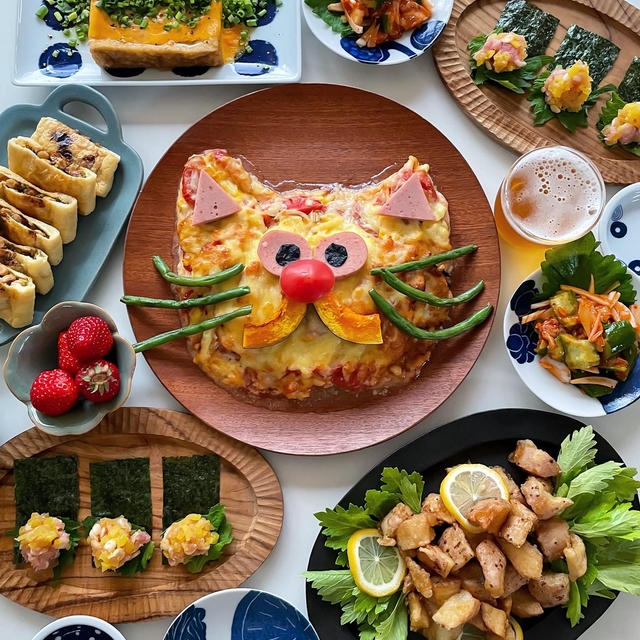 鶏むね肉１枚で「ヘルシーな猫ピザ」