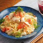 男の簡単マッスル飯、蒸し暑い時でも食欲がでる「辛子明太子とささみの冷製トマトパスタ」
