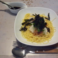 なめ茸おろし　ぶっかけスパゲティ