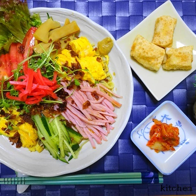 今年初、冷やし中華の晩ご飯♪
