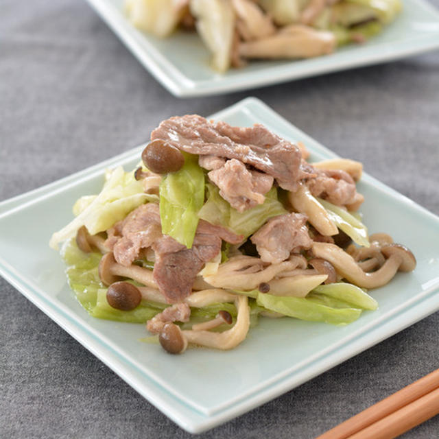 豚肉ときのこの蒸し炒め。【炒めない・炒めもの・火加減調節なし】
