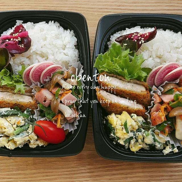 冬本番/最近の紅芯大根なお弁当/白えびかっぱえびせん