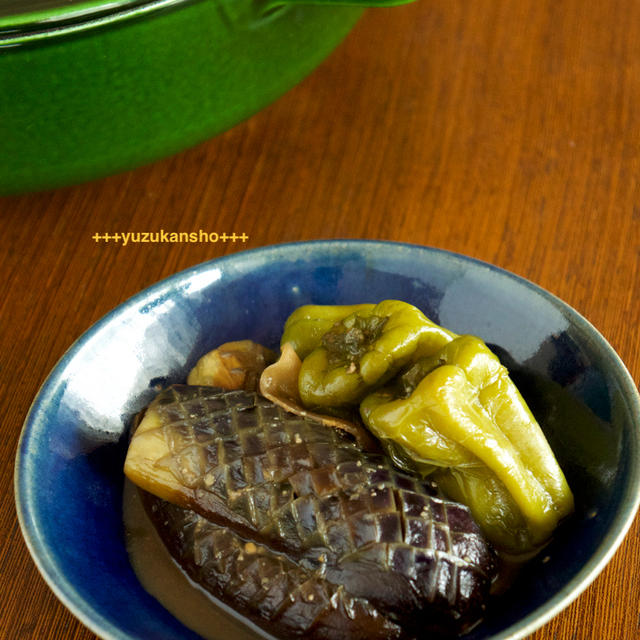なすと丸ごとピーマンの生姜みそ煮＊お盆の料理にも