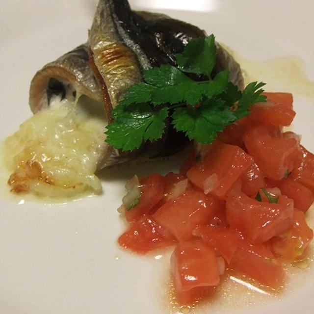 秋刀魚のチーズ巻き焼き