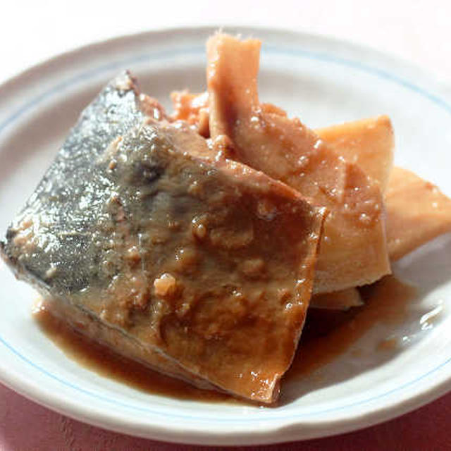 鯖の味噌煮とたけのこ