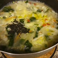 野菜たっぷりパスタわかめスープ
