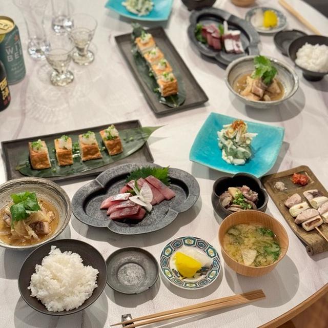 1尾980円のでっかいイナダ半分で、和食の夜ごはん