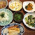鯖の塩焼き、摘み菜の胡麻和え、イカ＆ネギ炒め、和食です！