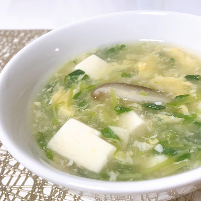 豆苗豆腐の中華トロトロスープ