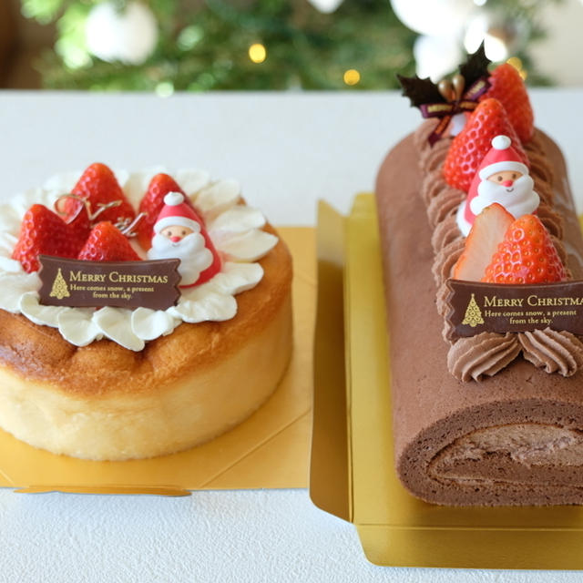 クリスマスケーキと掃除しながらシフォン