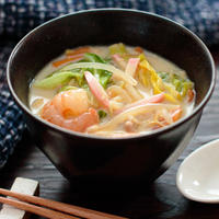 【レシピ】豆乳でまろやか 野菜たっぷりちゃんぽん風スープ