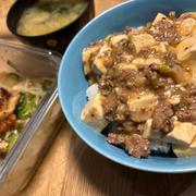 麻婆豆腐と坦々スープとシラス丼♪