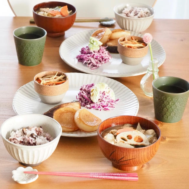 ぶり大根、きんぴらごぼうと豚汁　de 早めの夕飯。。。