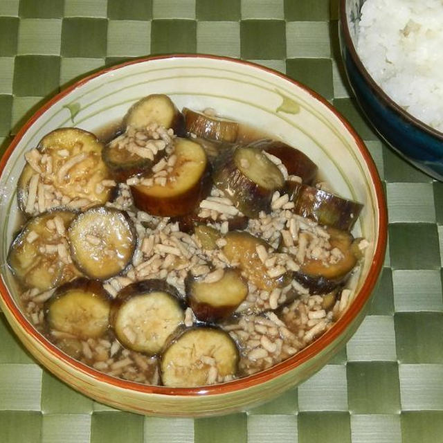 ナスと挽肉のあんかけ