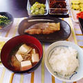 秋鮭の煮つけ・水菜とうす揚げの生姜風味煮浸しなど by みなづきさん