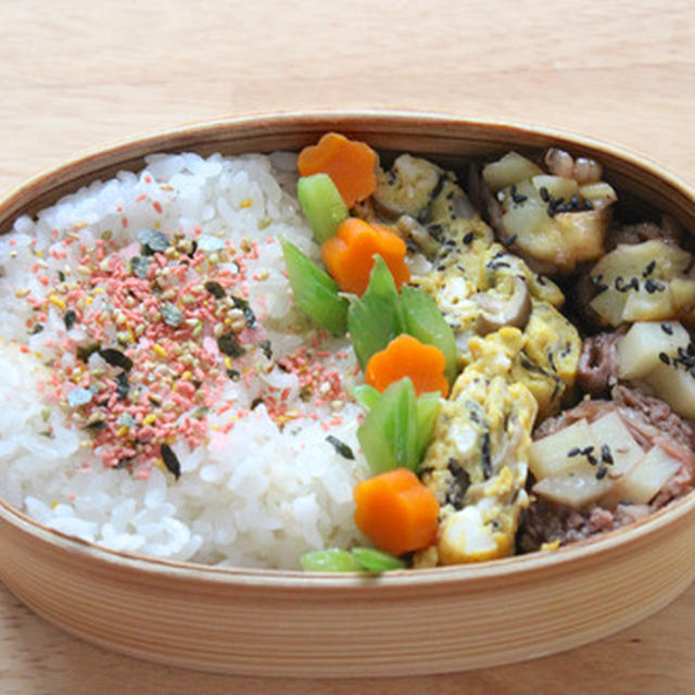【　夫ひとり分のちょっと可愛いお弁当　】