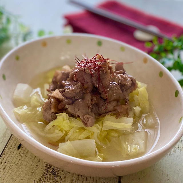 【材料２つ】白菜と甘辛豚肉の食べるスープ