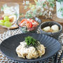 生パスタでクリーム明太子パスタ