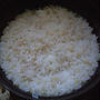 湯立てで白米（９６８）。。。宮城県栗っこ栗原産特別栽培米やまのしずく・白米（あいざわ米店）と茨城県産うまかっぺコシヒカリ玄米・新米（あいざわ米店）