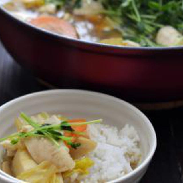 スープカレー鍋で華麗米の晩ごはん。からの、朝カレー。