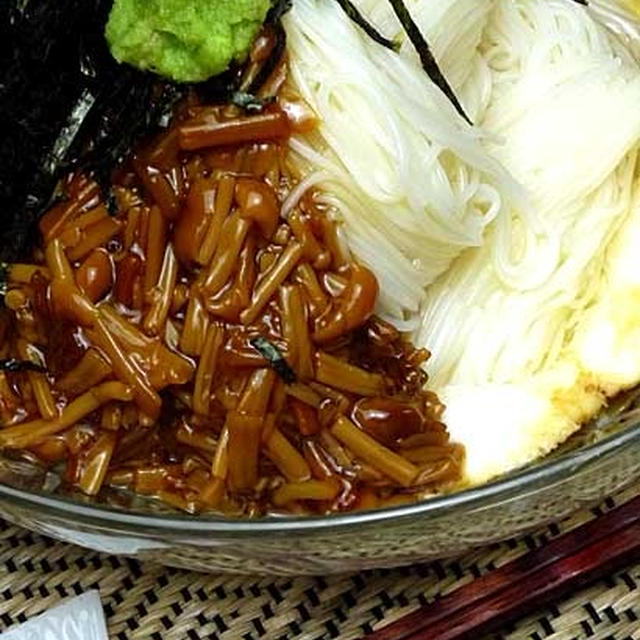 なめたけトロロ素麺