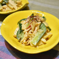 メンマと蒸し鶏のオイマヨ和え。お酒が進むこと間違いなしのしっかり味。＆三陸旅行Ｐａｒｔ４