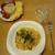 サーモンサラダ＆きのこのクリームパスタ〜夕飯