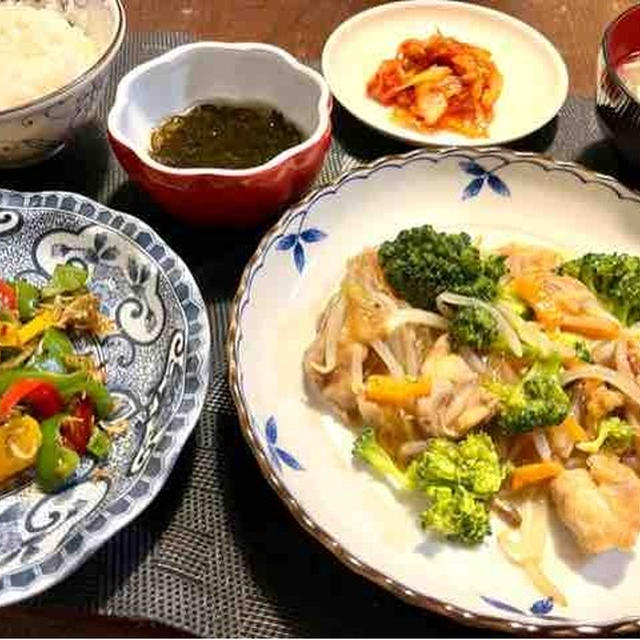 久しぶりに夫不在夕食&鶏もも肉とブロッコリーの生姜炒め