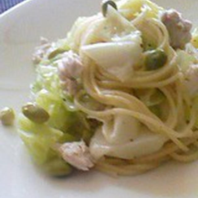 「キャベツと鶏ささみのパスタ」