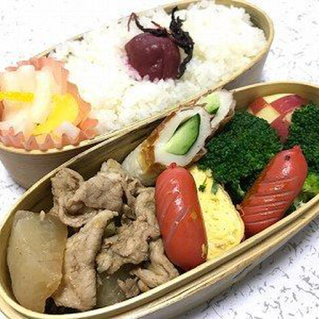 豚肉と大根の煮物弁当。晩御飯の画像