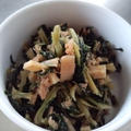 きのうのおつまみ　　大根菜の炒め
