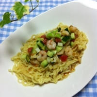 アボカドと海老のサッパリマリネ涼麺（レシピモニター）