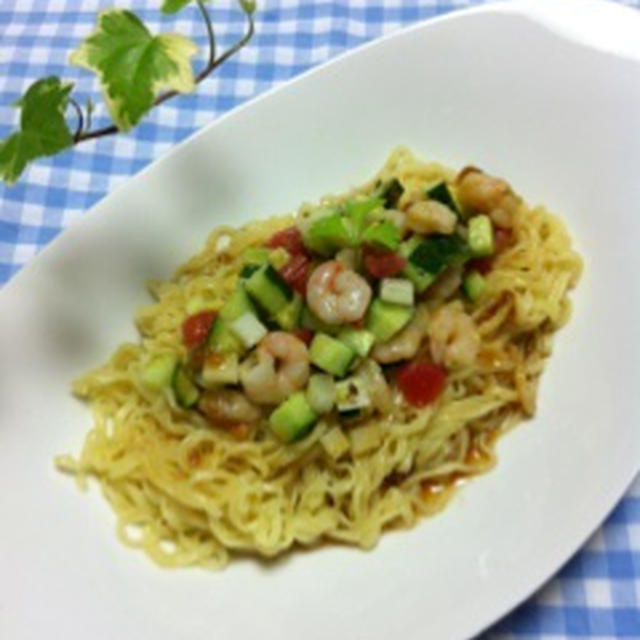 アボカドと海老のサッパリマリネ涼麺（レシピモニター）
