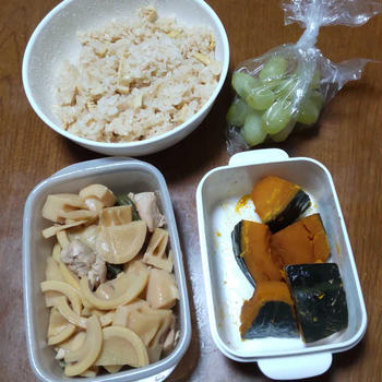 竹の子ご飯とかぼちゃ煮