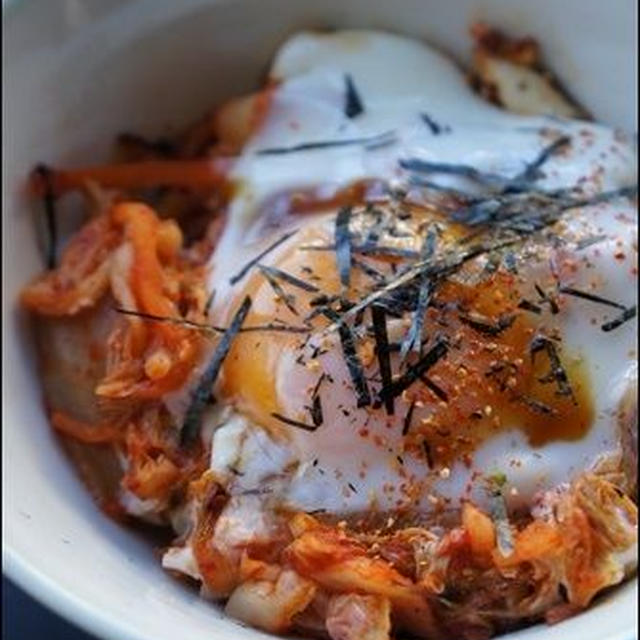 たまごかけご飯アレンジレシピ　その１＜キムチ＞