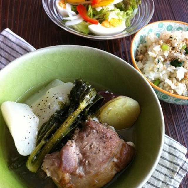 豚バラの塩麹スープ/チビちゃんの遠足