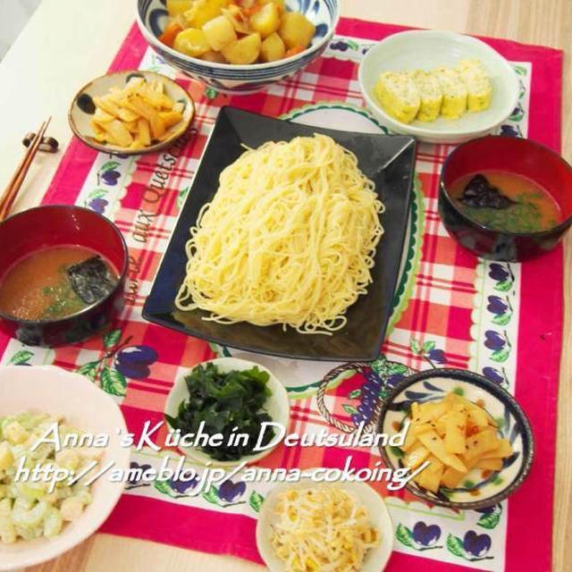 【献立】濃厚魚貝スープのつけ麺の献立♡